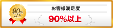 お客様満足度90%以上