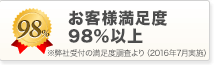 お客様満足度98%以上